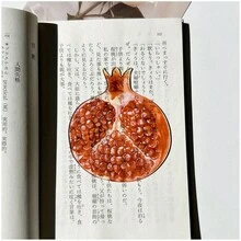 1 pieza Marcapáginas de acrílico transparente con forma de fruta linda, tamaño 7.5-8CM, grosor 2mm, peso aproximado 8g - transparente - Ver 21