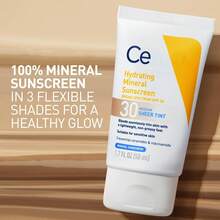 Protector solar con color Cera Ve con FPS 30 | Protector solar mineral hidratante con óxido de zinc y dióxido de titanio | Tinte translúcido para una luminosidad saludable | 50 ml - color - Ver 4