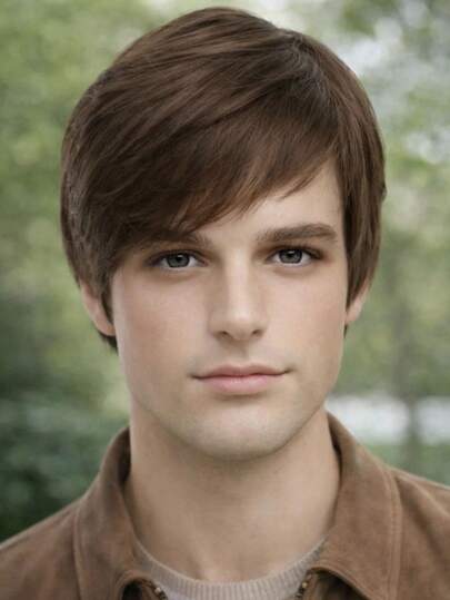 6inch European And American Style Short Straight Synthetic Hair Wig For Men, Fashionable And Versatile, Suitable For All Men