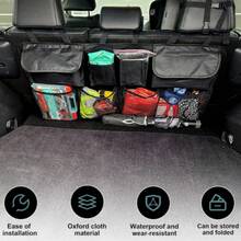 1pcs/2pcs Car Trunk Organizer, Large Capacity Car Organizers And Storage With 8 Pockets, Waterproof Backseat Hanging Organizer For SUV, Truck, MPV, Interior Accessories For Men And Women - 黑色 - 查看 5