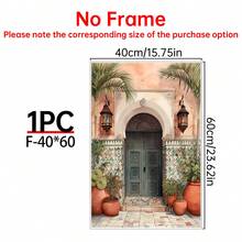 1/6 Canvas Poster Of Islamic Architecture. Bohemian Oriental Arch Watercolor Poster. Islamic Art, Middle Eastern Decor. Ideal For Wall Decor In Living Room, Bedroom, Hallway, Dining Room And Office Corridor. Home Decor And Wall Art! Interior Decoration. Room Decor Aesthetics, Frame Optional - Multicolor - View 25