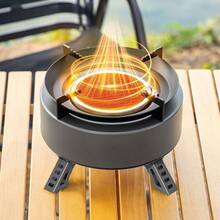 Estufa de Gas Portátil para Exteriores, Para uso Doméstico, Acampar, Amigos, Emergencia, Hornilla Anti-Viento y Impermeable, Fabricada en Acero Inoxidable, Cobre y Aluminio, Resistente y Duradera, Potencia de 2600W para Cocinar - Gris - Ver 1