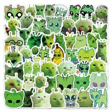 100pcs Funny Cat Alien Stickers, Abstract Alien Cat Creative Stickers, Handmade DIY Stickers For Phone, Tablet - Multicolor - View 2
