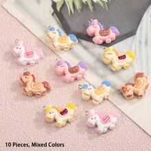 5/10pcs Cute Cartoon Horse Resin Pendant, Handmade Accessories, Suitable For DIY Jewelry, Ideal Gift - Random Colors - Pony Pendant - View 6
