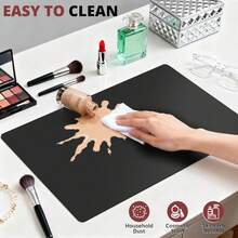 Leather Office Desk Pad, Office Mat, Large Mouse Pad, Makeup Pad, Placemat, Anti-Slip PU Leather Blotting Paper, Laptop Desk Mat, Waterproof Writing Pad, Suitable For Office And Home - Multicolor - View 3