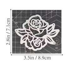 1Pc Roses Design Series Cutting Die, Embossing Die Cut, Suitable For Holiday Decoration, Scrapbook Paper Crafts, Handmade Greeting Card Making DIY, Elegant Scrapbooking, Wedding, Birthday, Valentine's Day Cards, Suitable For Handmade DIY Scrapbooks, Invitations, And Gifts. - Silver - View 7