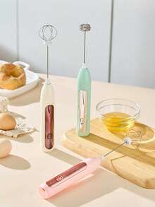 Espumador de leche eléctrico, espumador de leche manual para café, batidor de crema de leche para uso doméstico - Multicolor - Ver 2