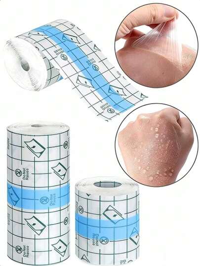 1 Roll/5m Transparent Waterproof Tape, Waterproof Transparent Film Dressing Bandage, Waterproof Bandage, Post-Surgery Shower Protection Dressing Tape, Suitable For Tattoos And Swimming