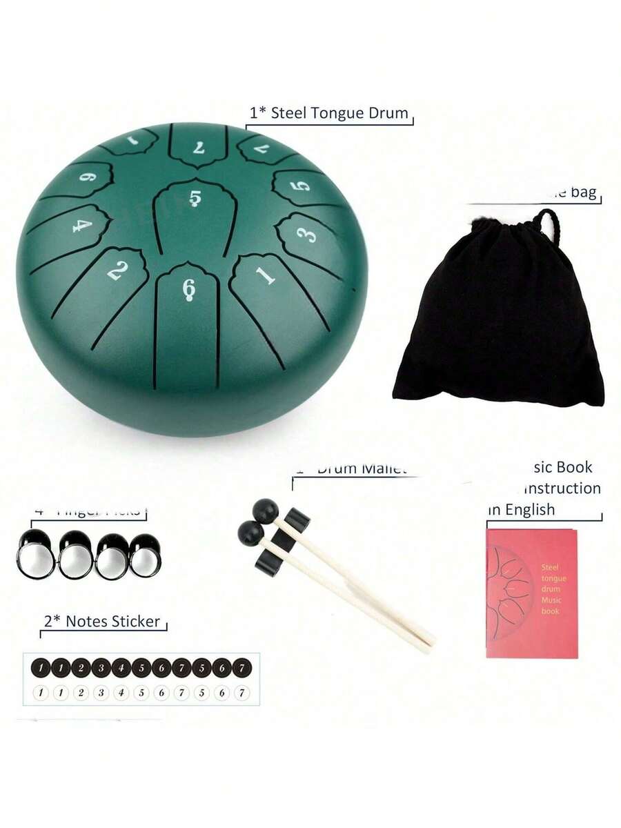 11音C大调钢舌鼓，6英寸，空灵疗愈打击乐器 - 彩色 - 查看 1