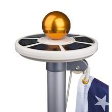 Sunnytech 2nd Generation Solar Flag Pole 20led Light Brightest Most Powerful Longest Lasting and Most Flag Coverage LED Downlight Light up Flag on Most 15 to 25Ft Flagpole Upgraded Electric Circuit - Blanco - Ver 2