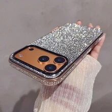 Ốp lưng điện thoại đính đá sang trọng dành cho nữ tương thích với iPhone 17 Pro Max/17 Pro/17 Air/17/16 Pro Max/16/16 Pro/16 Plus/15/15 Pro Max/15 Pro/15 Plus/11/12/13/14 Pro Max/XS/XR/11 Pro/11 Pro Max/12 Pro/12 Pro Max/13 Pro/13 Pro Max/7 Plus/14 Pro/14 Pro Max/14 Plus/7 Plus/8 Plus/8/SE2, Mềm - Bạc - Xem 10