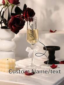 Personalized Champagne Flutes, Customized Champagne Glasses For Bride And Bridesmaids - Reusable, Machine Washable, Customized Champagne Flutes With Bow/Bride And Bridesmaid Wedding Party Glasses - Multicolor - View 3