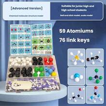 39/135/207pcs. Plus A Small Wrench. Chemistry Molecular Structure Model Ball And Stick Ratio Model, Crystal And Organic Molecule Atom Demonstration Teaching Tool, Experiment Equipment. Basic/Advanced/Deluxe Version. Back To School Season. Learning Supplies To Help Students Improve Grades.