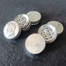 1pc Mini Coin Style Zinc Alloy 4-Layer Grinder, 42mm Diameter Portable Pocket-Sized Herb Grinder, Smoker's Gift, Holiday Gift, Christmas Gift - Silver - View 7