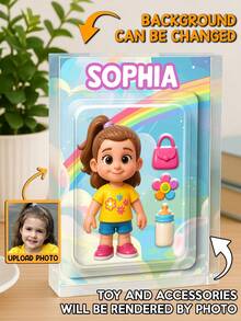 Customized 2D Character Acrylic Plaque Art Gift, Personalized Acrylic Plaque Gift For Family, Friends, Pets - As Shown - View 5