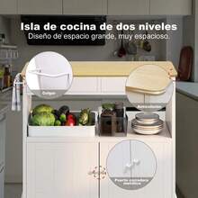 Cocina Carrito Integral De Almacenamiento Con Cajones Blanco - Blanco - Ver 3
