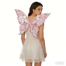1pc Iridescent Glitter Butterfly Wings Prop, Angel Wings Costume, Cosplay, Party Performance Decoration