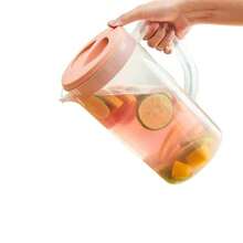 1/4件套透明大容量塑料冷水壶套装，1个水壶容量4杯，耐热冰水/果汁/茶壶，家用 - 彩色 - 查看 9