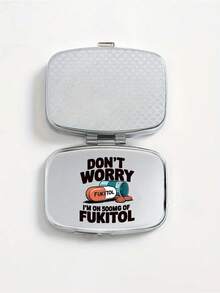 Square Pill Box With Capsule, Tablet, Letter, Bottle Patterns, Portable Medication Storage Compartment, Mini Metal Storage Box, Compact Jewelry And Pill Case, Travel Medicine Box, Large Capacity Compartment, Weekly Pill Organizer, Suitable For Daily Medications And Vitamins, Essential For Doctors And Nurses, Emergency Needs, Travel, Hiking First Aid, Creative Gift With Cartoon Logo - Multicolor - View 5