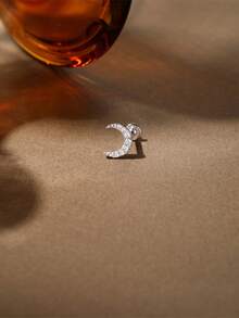 EleRunis 1PC 925 Sterling Silver Star Moon Water Drop Evil Eye Flat Back Cartilage Helix Threaded Piercing Hoop Earring Fine Jewelry For Daily Wear Wedding Party Engagement Anniversary Valentine's Day - Silver - View 6