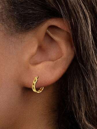 1 par örhängen i 925 sterlingsilver med ihålig kedja, elegant design, mångsidiga, lätta lyxiga smycken i guld/silver, lämpliga för vardagsbruk och pendling, utsökt present till kvinnor