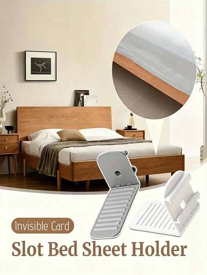 8-4 件套防滑被夹，床单夹，防止滑动，固定夹，免针床单和被套固定夹，PP材质，防止移位和起皱，适用于所有床尺寸，结构坚固，免钻孔固定夹，家居收纳工具，实用家居用品，理想的乔迁礼物，返校季礼物。