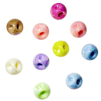 10pcs Acrylic Colorful Beads DIY Keychain, Phone Strap, Hair Accessories, Handmade Jewelry Findings, Holiday Gift