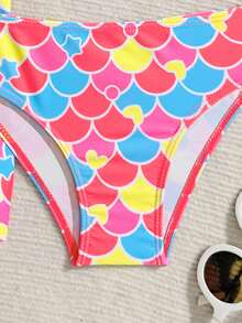 2025新款可爱假日乡村比基尼三件套女童款 - 彩色 - 查看 4