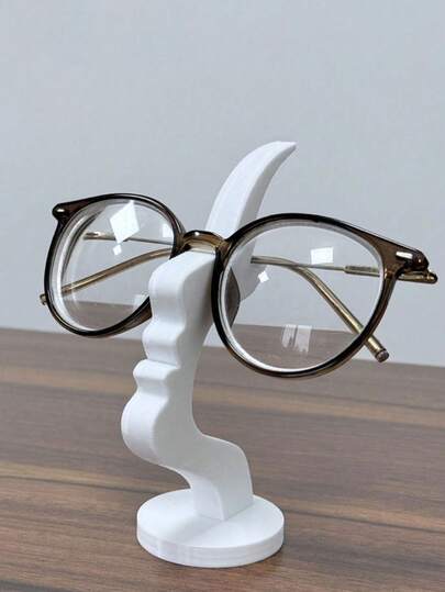 1pc Black Side Glasses Holder, Suitable For Fashionable Eyeglasses Storage Rack, Desktop Decor For Living Room, Bedroom, Nightstand, Office, Great Gift For Family And Friends, Themed Party