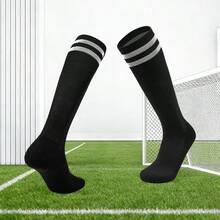 Conjunto com 3 pares de meias de futebol até o joelho, adequadas para adolescentes e adultos. Meias esportivas respiráveis e antiderrapantes, ideais para esportes de primavera e verão, corrida, ciclismo e caminhadas. Meias de futebol unissex até o joelho. - Multicolorido - Ver 15