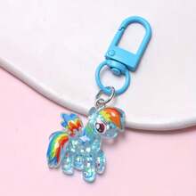1pc My Little Pony Glitter Stylish Keychain - Cute Creative Rainbow Pony Bag Charm Perfect Gift For Back-To-School Season Halloween & Christmas Purse Charm Keyring Y2K - Multicolor - View 9