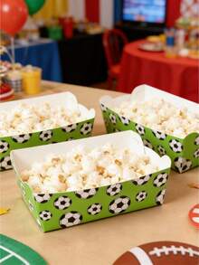 40个装足球主题派对小吃托盘 - 白色和绿色足球图案，爆米花盒，适合体育主题活动和生日庆祝活动，也适合万圣节、圣诞节活动和派对用品。万圣节和圣诞节主题，也适合圣诞节、新年、情人节和各种派对活动。 - 彩色 - 查看 5
