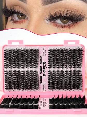 576pcs 40D 50D 60D 80D Super Dense Mixed False Eyelashes 8-16mm 0.07mm D Curl, Thick Curly Single Lashes, Natural Soft Fluffy, DIY Eyelash Extension, Suitable For Daily Makeup Or Outings