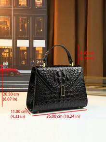 Túi xách nữ cổ điển đa năng dung tích lớn, khóa gập, họa tiết da cá sấu mới năm 2026. - Nhiều màu - Xem 3