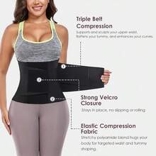 Waist Trainer Belt For Women - Waist Trimmer Ab Belt -Tummy Control Body Shaper Girdle CincherShapewearWomen Sheath Waist Trainer Body Shaper FlatBellyCincher Sweat Workout Girdle Hot Modeling BeltCorsetWomenswear Accessory  Polyester    Body Sculpting - 粉色 - 查看 5