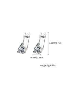 1 Pair Fashionable Elegant Teardrop Clip-On Earrings - Silver - View 4