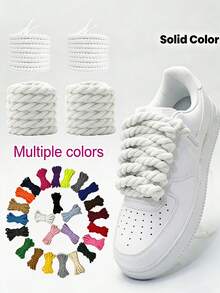 1 Pair Thick Woven Shoelaces, Suitable For Wide Round Shoelaces, Replaceable For Sneakers, Handmade Woven Rope Shoelaces - Thick Durable Woven Rope, Thick Rope Shoelaces, Rope Shoelaces, Shoe Accessories, Unisex Shoelaces, Canvas Shoes, Casual Shoes, Elastic Shoelaces, Sneaker Accessories,Shoe,Spring Summer Picks,Brides Maid Gifts,Room,Bedroom Deccor,Bedroom Deccor,Beach,Travel,For Men,For Women,Vacation - Multicolor - View 1
