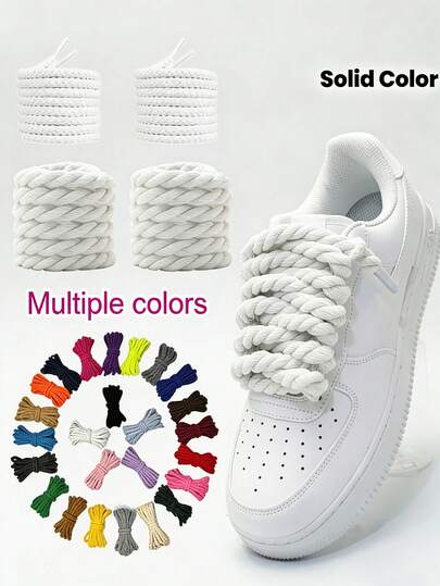 1 Pair Thick Woven Shoelaces, Suitable For Wide Round Shoelaces, Replaceable For Sneakers, Handmade Woven Rope Shoelaces - Thick Durable Woven Rope, Thick Rope Shoelaces, Rope Shoelaces, Shoe Accessories, Unisex Shoelaces, Canvas Shoes, Casual Shoes, Elastic Shoelaces, Sneaker Accessories,Shoe,Spring Summer Picks,Brides Maid Gifts,Room,Bedroom Deccor,Bedroom Deccor,Beach,Travel,For Men,For Women,Vacation