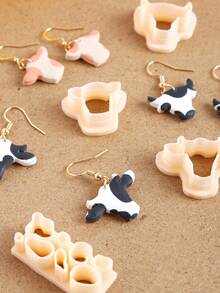 Cow Spotted Clay Cutter, For Jewelry Making; Cow Shape Clay Earring Cutter; Animal Clay Cutter, For Polymer Clay Jewelry Earrings; Clay Cutter Set - Clay Cutter - View 4