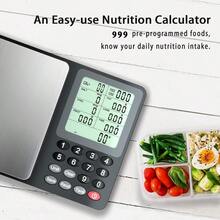 Fuzion Báscula Nutricional para Alimentos Báscula Digital para Alimentos para Bajar de Peso Cálculo de Datos Alimentarios Macro Calorías Preparación de Comidas Control de Porciones Acero Inoxid - Negro - Ver 2
