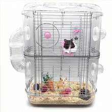 1pc Hamster Cage, Squirrel, Hedgehog, Mouse, Rodent, Small Mouse, Gerbil Pet Supplies | Pet Supplies | Small Animal Supplies - one-size - View 3