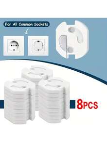 30/20/15/10/8/6/2pcs Baby Socket Protector Covers – Child Safety Socket Covers – Home Baby Safety – Rotating Socket Covers – Home Safety - Multicolor - View 13