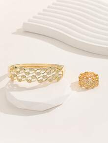 Modischer & eleganter Schmuckset aus Armband und Ring mit kubischem Zirkonia, vielseitig für den täglichen Gebrauch und Partyanlässe von Frauen - Verschiedenfarbig - Übersicht 7
