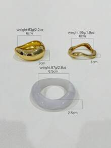 Bộ 3 vòng tay charm, vòng tay màu vàng, vòng tay bản rộng, vòng tay dày, bộ vòng tay, món quà thích hợp dành cho nữ. - Nhiều màu - Xem 6