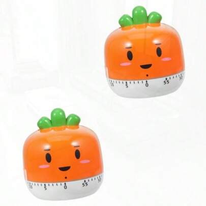 ABOOFAN 2 Piezas Temporizador para niños Egg Timer Temporizador de Cuenta Herramientas manuales Adorable Temporizador de Cuenta Regresiva Cepillo de Dientes para niños Zanahoria