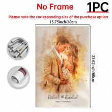 1幅定制情侣肖像，周年纪念结婚纪念礼物，房间装饰，定制海报，定制墙饰，定制照片，可定制商品，可选相框 - 彩色 - 查看 15