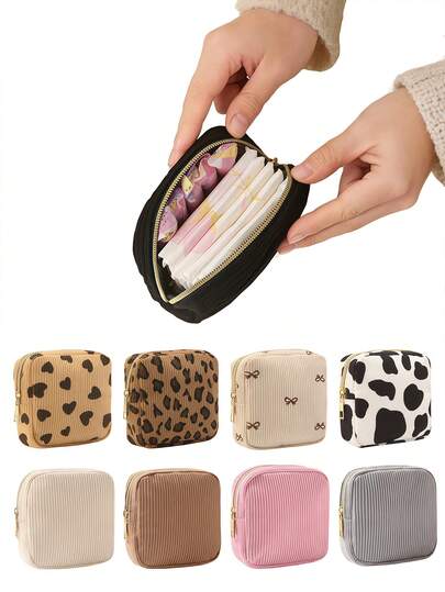 Multi-Color Sanitary Pad Storage Bag, Pink Sanitary Napkin Storage Bag, Large Capacity Minimalist Portable Storage Bag For Storing Tampons, Pads And Sanitary Napkins, Essential For Girls, Cosmetic Bag, Travel & Study Supplies, Travel Cosmetic Bag, Holiday Cosmetic Bag