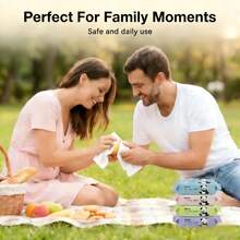 DX DINGXIAN 2 Packs,128 Pcs In Total Mini Portable Wipes -Surface Cleaning Wipes For Face & Body, Gentle Sensitive Skin, Travel-Sized Wipes For Period Essentials, Travel Essentials, Camping, Gym, Office & Daily On-The-Go Care | Disposable Panda Design Wet Wipes, Multi-Purpose Cleaning Supplies - 綠色 - 查看 2