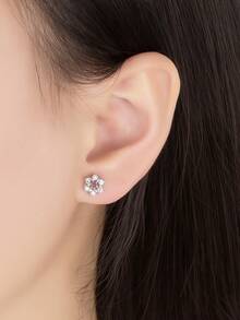 زوج من أقراط الأزهار الفاخرة، مرصعة بالزركونيا الاصطناعية، أقراط إبزيم هايبوالرجينيك للنساء، أقراط البرسيم الأربعة الورقات الحظ، حجر الميلاد لشهر نوفمبر، مجوهرات للارتداء اليومي والهدايا، منخفضة التحسس، للحفلات والأعياد - أقراط على شكل زهرة بخمس بتلات - مشاهدة 5