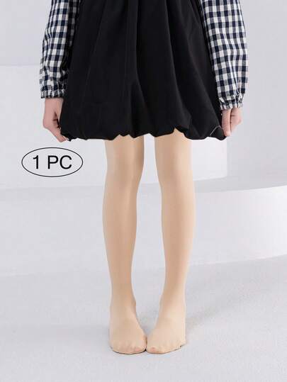 1/2/4 Pairs Girls Dance Tights, Children Leggings, Infant Footless Tights, Skin Color, Apricot, Beige, Khaki, Solid Color, Footless Stockings, Thin, High Elastic Footless Pantyhose, Dance Socks, Casual Suitable For Daily Wear, Collegiate Cute Style Dance Pants, Spring/Summer Regular Footless Pants, Suitable For Students Daily Gatherings, Wear With Skirts, Shorts, Flats, Back To School Season Leggings